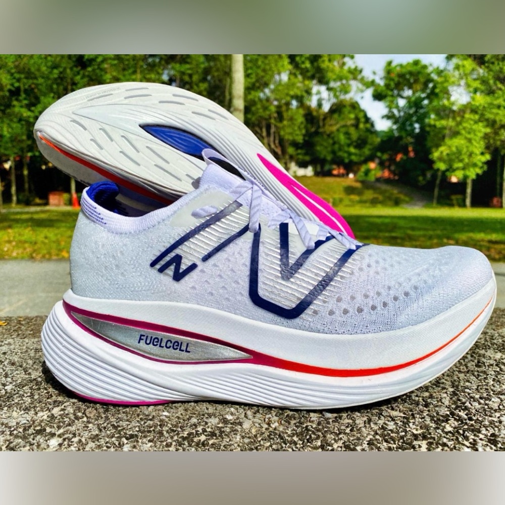 Used New Balance Fuel Cell Super Comp running sneakers.